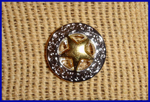 Western Decor Bright Silver/Gold Star (6) 7/8" Conchos 