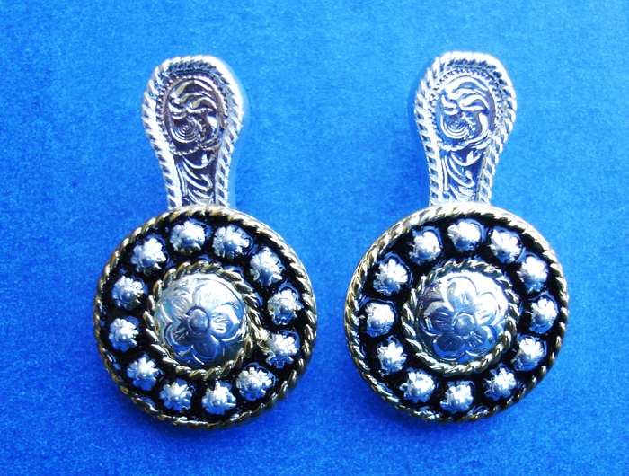 Western Cowgirl Jewelry Antique Silver Flower Concho Post Earrings Kit