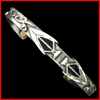 Western Jewelry Pewter Arrowhead Band Magnetic Bracelet